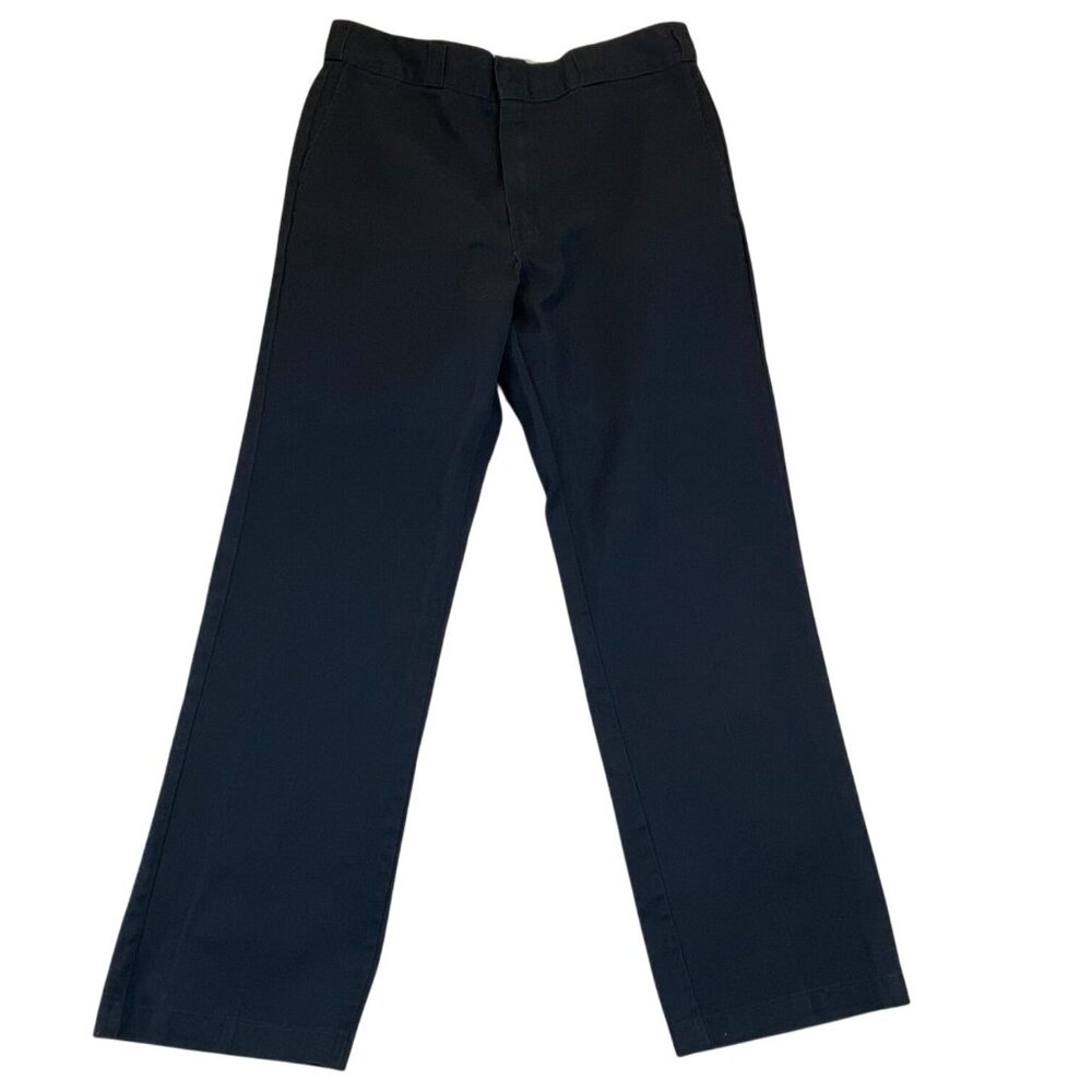 Dickies Mens Work Pants 36x32 Black Flat-Front Relaxed Fit Durable & Comfortable